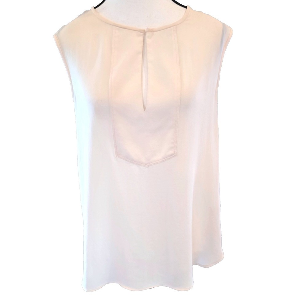J.Crew Ivory Keyhole Blouse Sz 4 Old Money Aesthetic Coquette‎ Chiffon Top B5932